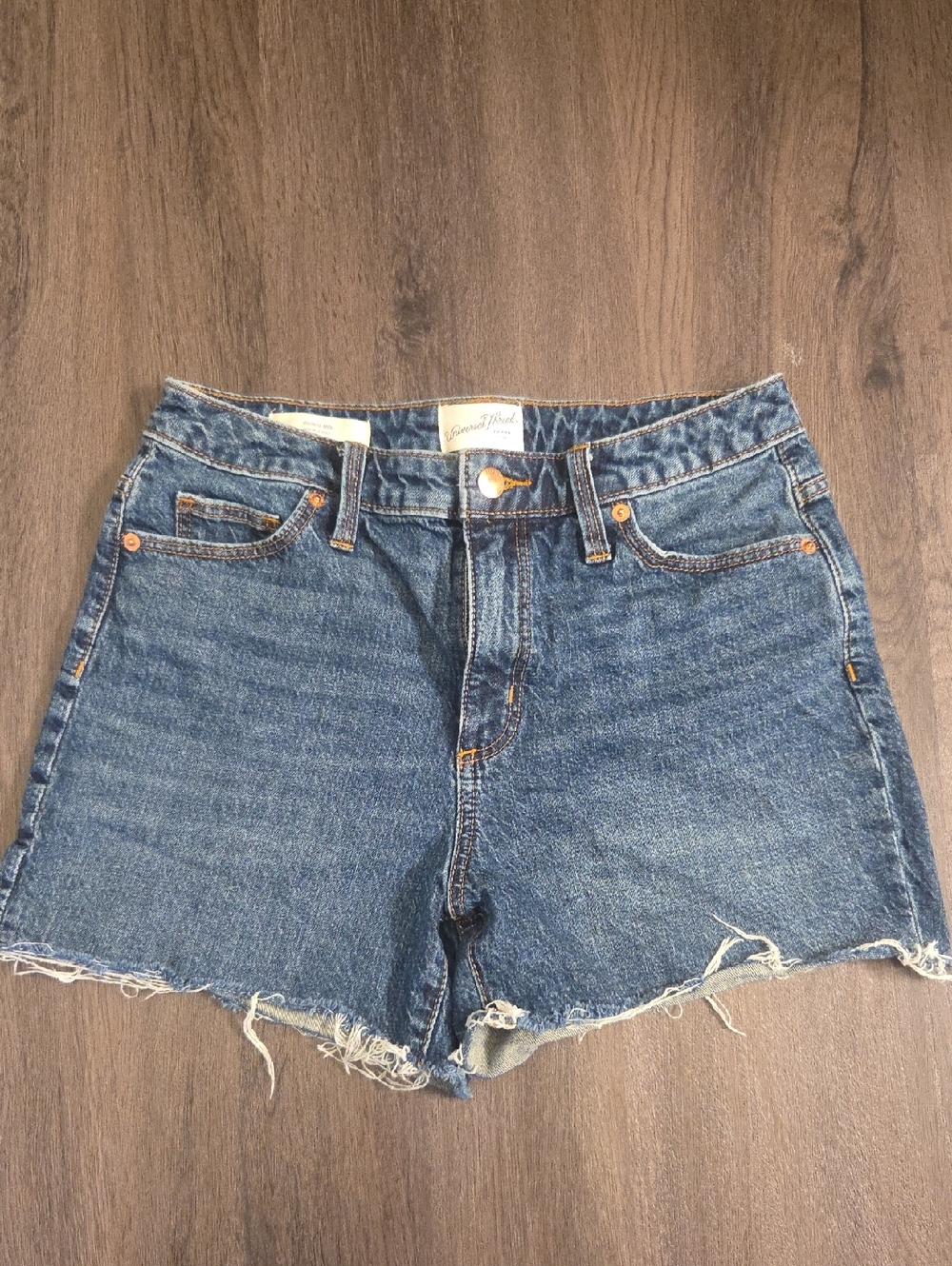 Universal Thread Blue Denim Cutoff Shorts with Frayed Hem